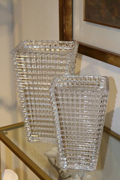 tuan design 2 Lİ KRİSTAL ŞEFFAF VAZO