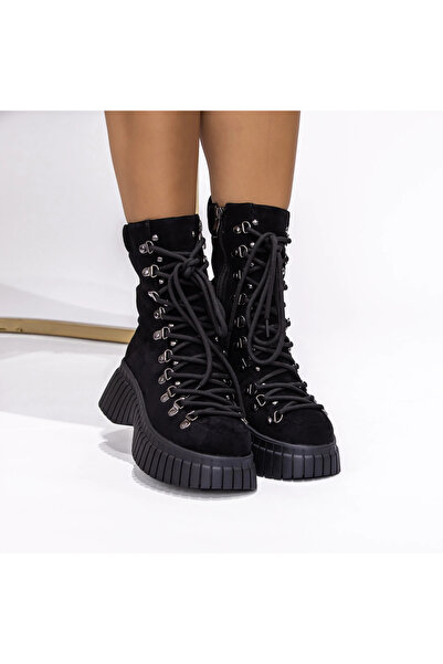 mei Γυναικείες Μπότες Πλατφόρμας 3AD6 Μαύρες