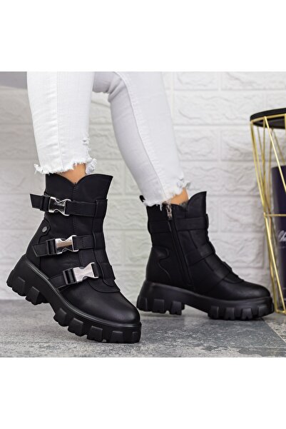 mei Women's Platform Boots 2MX501 Black