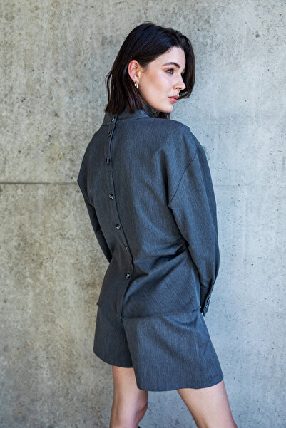 Berr-ın Contrast Waist Shorts-Skirt Anthracite