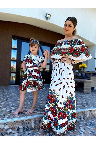 andrarose Rochie Alba Florala - MAMA