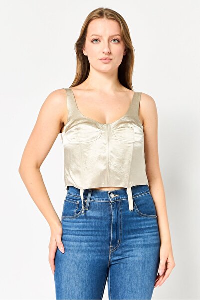 Zara Women U Neck Sleeveless Plain Tank Top, Light Grey