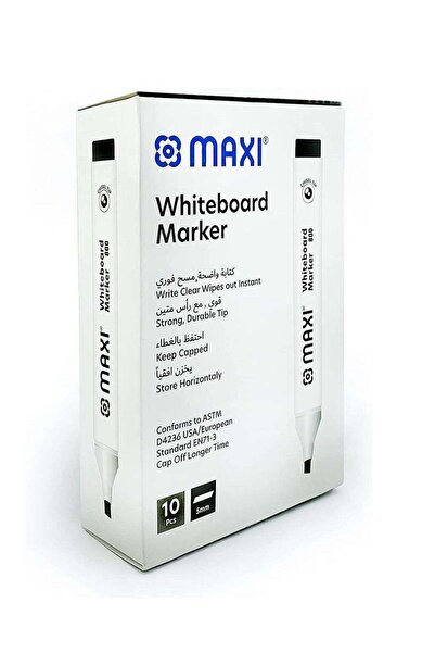MAXİ Dry Erase Whiteboard Markers Black 10 Pack
