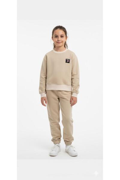 JCKS KİDS Μακρυμάνικο επένδυση fleece Σετ αθλητικό κοστούμι με διπλή τσέπη με ελαστική μέση και πόδια