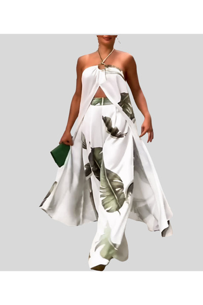 MQ Women's set: off-the-shoulder top and wide-leg pants