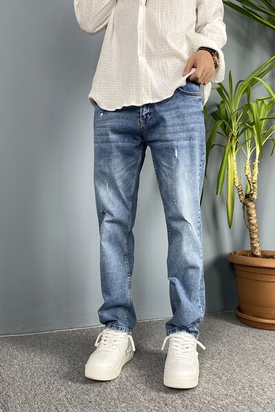 Alışveriş Sokağı Blue Ripped Jeans - Boyfriend Jeans