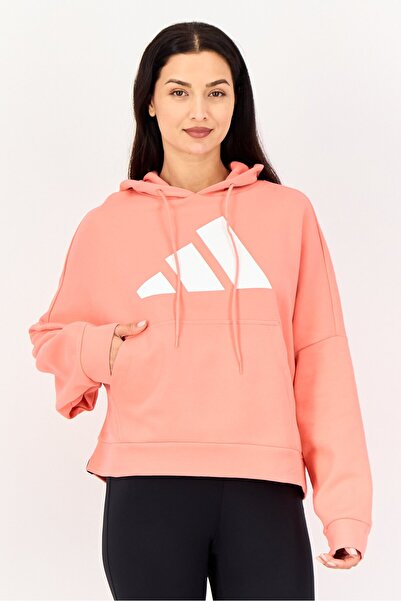 adidas Women Sportswear Fit Long Sleeve Outdoor Hoodie, Pink
