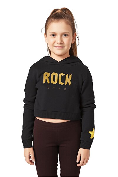 Overkids Kids Girl Graphic Print Hoodie, Black