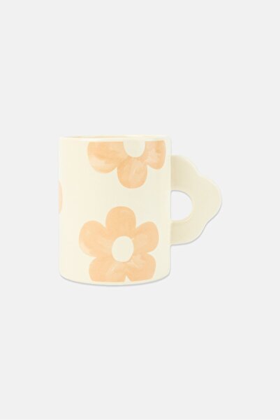 Muy Mucho Floral Print Ceramic Mug 450 ml, White
