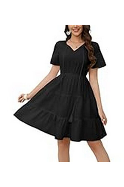 OEM Women's casual dress above the knee, black L