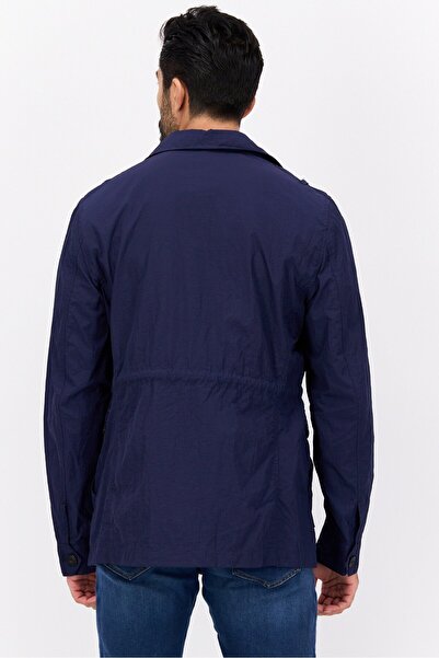 Trussardi Jeans Men Plain Jacket Shirt, Navy