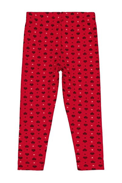 Civil Girls Heart Patterned Leggings for Ages 2-5 - Red 2-3 Years
