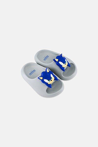 Sonic Toddlers Boy The Hedgehog Slip On Slides, Light Grey