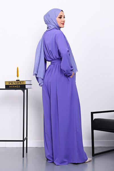 İmajButik Lilac Elastic Waist Jumpsuit