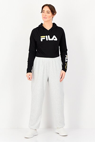 FILA Women Sportswear Fit Long Sleeve Outdoor Hoodies, Black