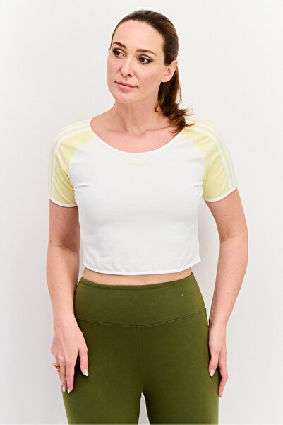 adidas Women Sportwear Fit Round Neck Short Outdoor Crop Top, White