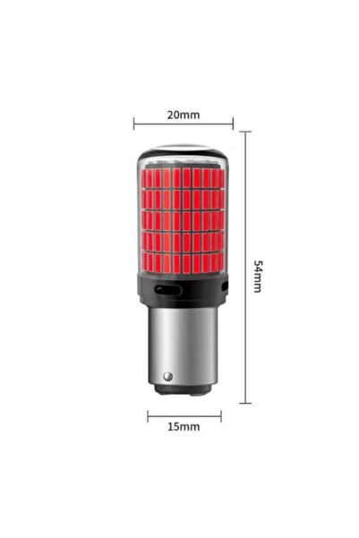 BZRSH Set of 2 LED automotive bulbs BAY15D 1157/P21/5W, 144 SMD, red, dual-stage position and brake,