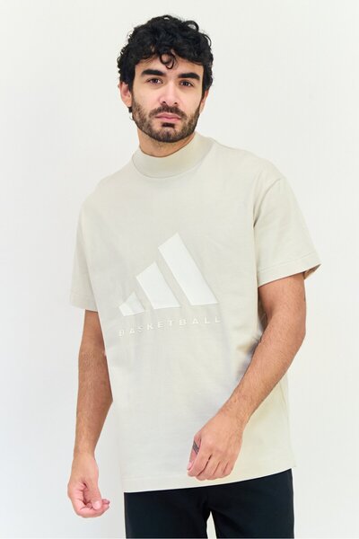 adidas Men Sportswear Fit Short Sleeve Outdoor T-shirt, Beige