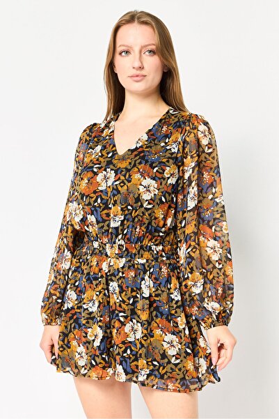 Sadie & Sage Women Floral Print Long Sleeve Playsuit, Multicolor