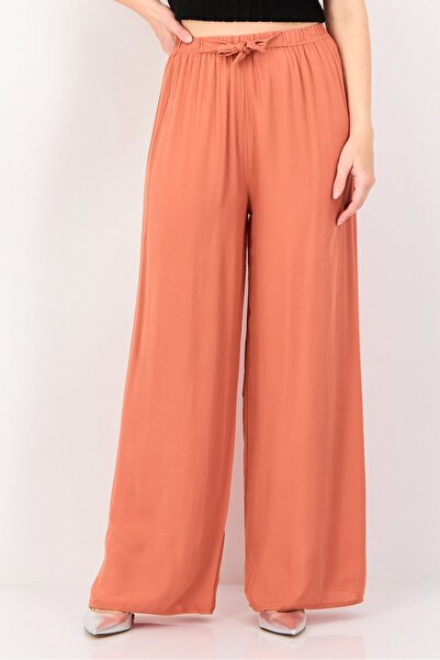 Happiness İstanbul Women Regular Fit Solid Palazzo Pants, Peach
