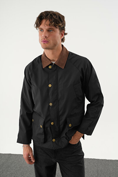 No Way Мъжко палто с подплата, поло яка и вътрешни джобове