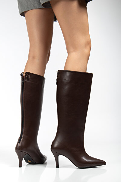 MARSEDO Women's Pointed Toe Back Zipper Boots Perra