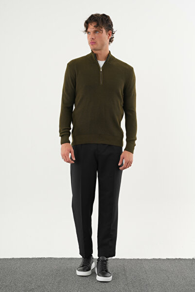 No Way Men's Regular Fit Half Zip Basic Knit Sweater