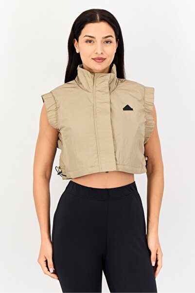 adidas Women Sportswear Fit Outdoor Windbreaker Vest, Light Taupe
