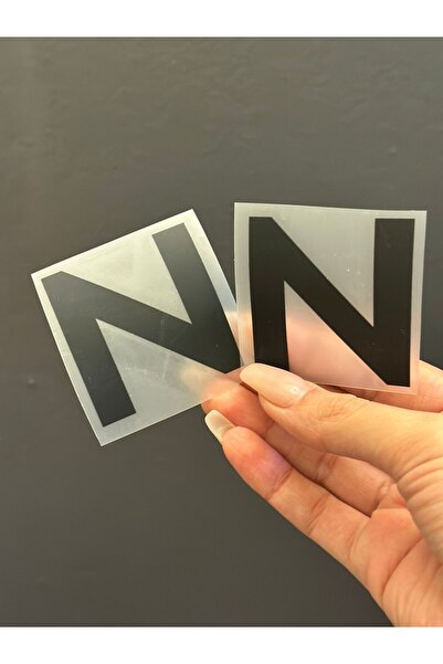 Gönülden Tasarım 2 BUCĂȚI PENTRU FIXARE CU FIER LITERĂ N EMPLEMA TRANSFER IMPRIMAT 5X5 CM NEGRU