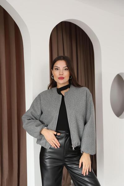 İgnites جاكيت بومبر رمادي اللون -IGNİTES-00021