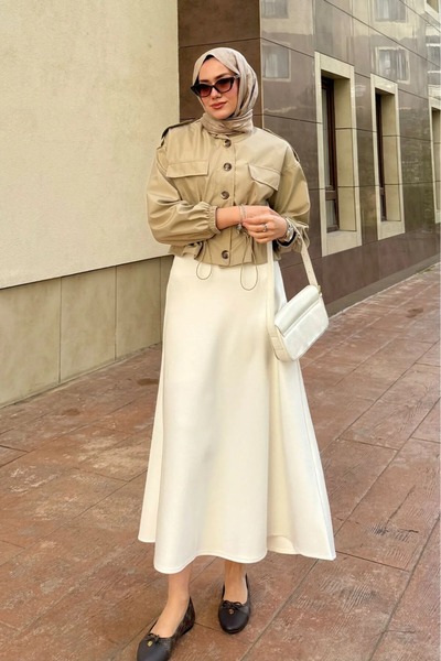 modapark.ist Women's Flared Scuba Skirt