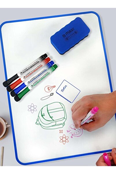 MAXİ Magnetic Whiteboard Marker Set – 4 Colours with Built-in Eraser