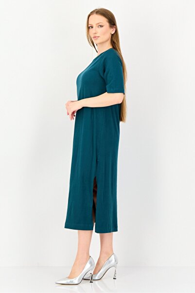 JDY Women Solid Midi Dress, Teal Green