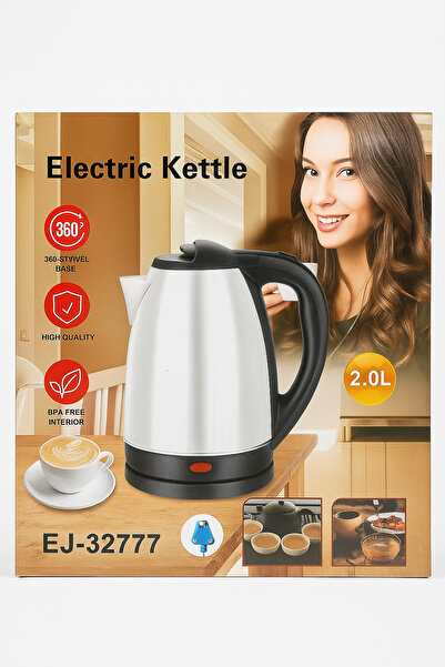 HAIZOL Electric Kettle | 2.0L Stainless Steel | 360° Swivel Base | BPA Free Interior