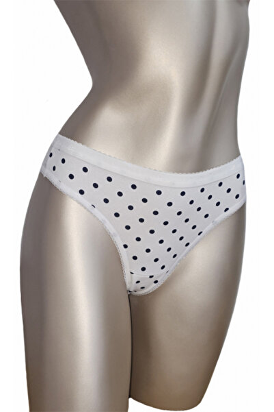Ioana boutique White Brazilian panties with polka dots