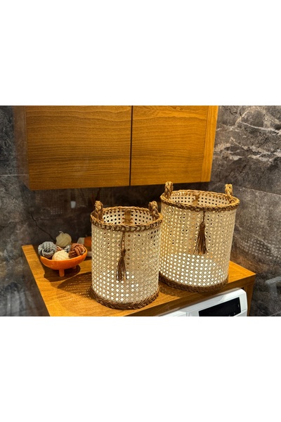 Monchi Hazeran Sepet, Bambu Sepet, Hasır Sepet, Organizer, çok amaçlı düzenleyici sepet 2’li set