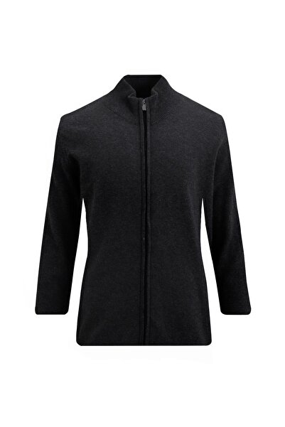 Uki ANTRASİT Fermuarlı Triko Kazak