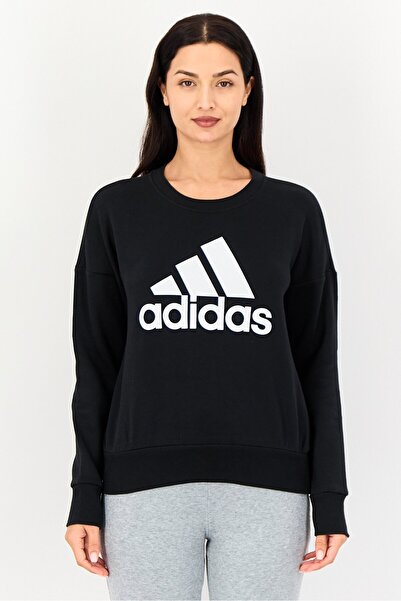 adidas Women Sportswear Fit Brand Logo Training Sweatshirt, Black