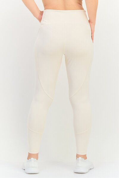 adidas Women Tight Fit High Rise Training Leggings, Cream