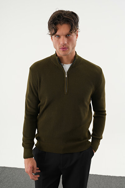 No Way Men's Regular Fit Half Zip Basic Knit Sweater