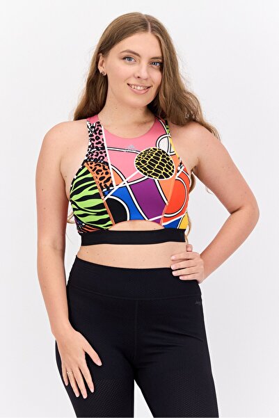 adidas Women Allover Printed Padded Sports Bra, Multicolor