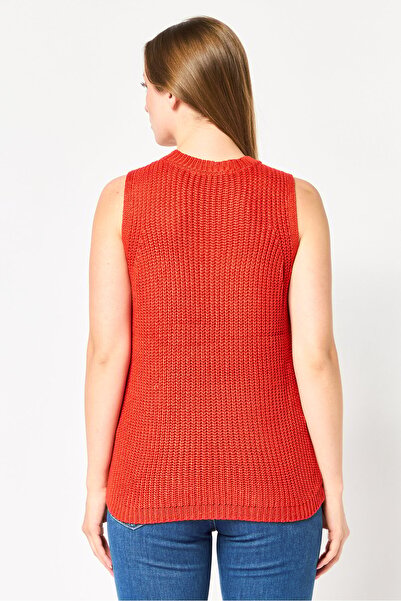 Philosophy Women Crew Neck Sleeveless Crochet Tank Top, Orange