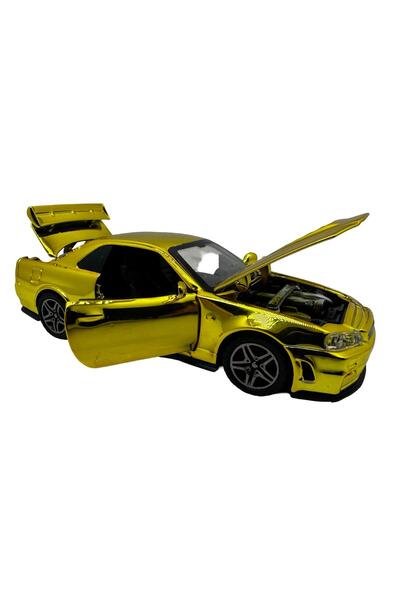 JPT Nissan Skyline GTR R34 1:32 Mașină model aurie