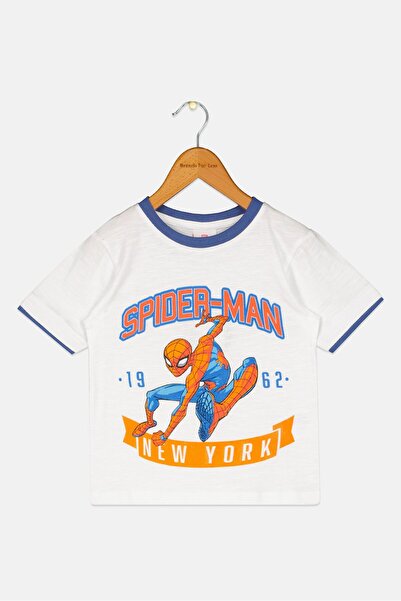 Marvel x Spiderman Kids Boy Crew Neck Short Sleeve Graphic Print T-Shirt, White