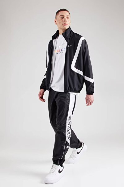 Nike Club Mens Woven Joggers Woven Men's Sweatpants Regular Length Black White