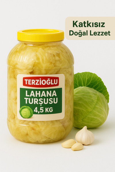 TERZİOĞLU Geleneksel Lahana Turşusu 4,5 Kg – Katkısız Ev Yapımı Lezzet