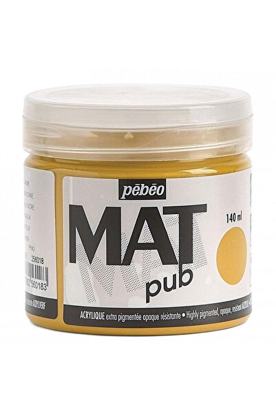 Pebeo Mat Pub Extra Fine Acrylic Paint – Yellow Ochre 140 ml