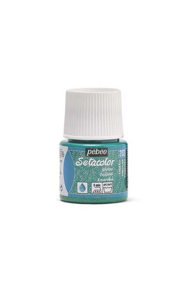 Pebeo Setacolor Light Glitter Fabric Paint – Emerald 45 ml