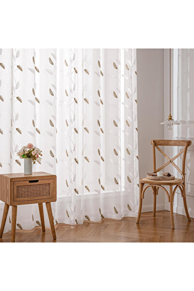 OEM Transparent curtains, with metal mesh 140X225cm (heightxlength), White, 2 pieces