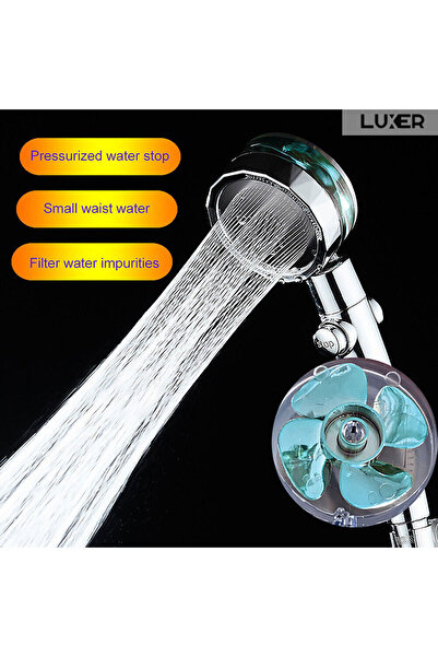 LUXER Κεφαλή ντους υπό πίεση με σύστημα εξοικονόμησης νερού και φίλτρο κατά των ακαθαρσιών, μπλε